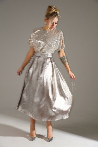 Платье LM М76 бежевый_шиммер - фото 2