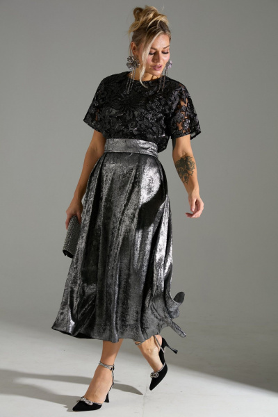 Платье LM М76 серый_шиммер - фото 4