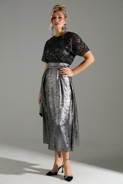 Платье LM М76 серый_шиммер - фото 2