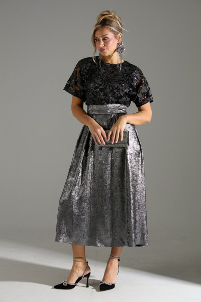 Платье LM М76 серый_шиммер - фото 1