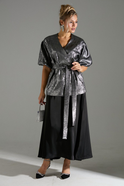 Жакет, юбка LM К1140110 серый_шиммер - фото 4