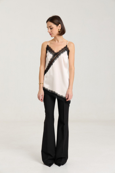 Черные широкие брюки с высокой посадкой и классическим кройом THE NAME 2272 - фото 8