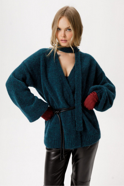 Кардиган PiRS 6360 изумрудный - фото 1