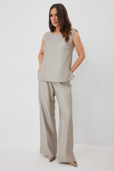 Брюки, кардиган, топ Магия моды 2654 бежево-серый - фото 9