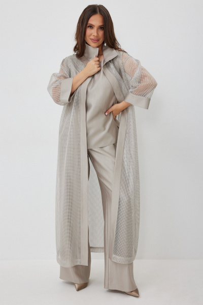 Брюки, кардиган, топ Магия моды 2654 бежево-серый - фото 8
