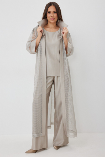 Брюки, кардиган, топ Магия моды 2654 бежево-серый - фото 6
