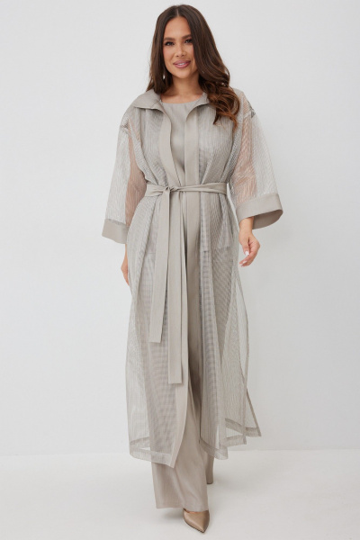 Брюки, кардиган, топ Магия моды 2654 бежево-серый - фото 2