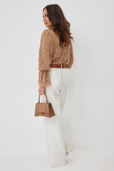 Блуза, брюки Магия моды 2660 карамель+ жемчужный - фото 9
