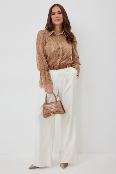 Блуза, брюки Магия моды 2660 карамель+ жемчужный - фото 3