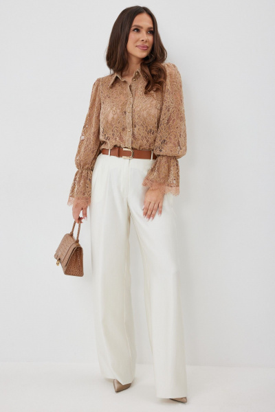 Блуза, брюки Магия моды 2660 карамель+ жемчужный - фото 2