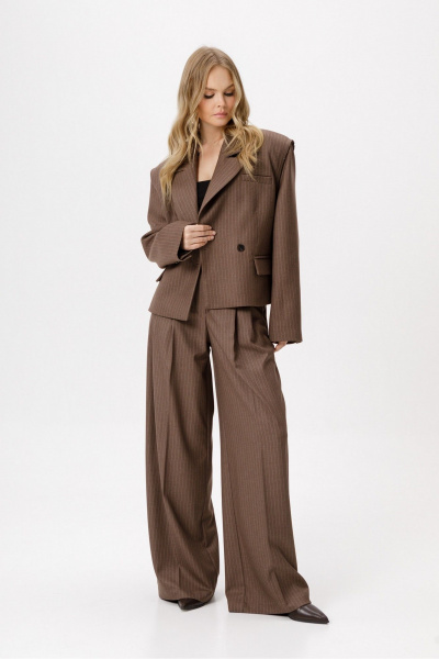 Брюки, жакет PiRS 6376 коричневый - фото 7