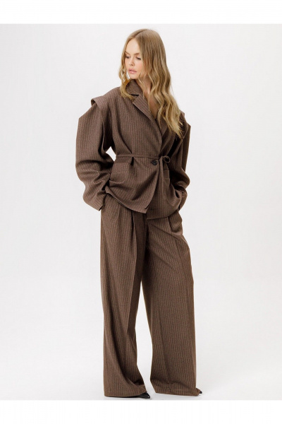 Брюки, жакет PiRS 6391 коричневый - фото 8