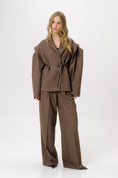 Брюки, жакет PiRS 6391 коричневый - фото 5