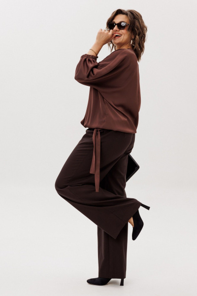 Блуза Anelli 1662 бельгийский_шоколад - фото 9