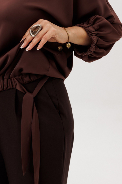 Блуза Anelli 1662 бельгийский_шоколад - фото 6