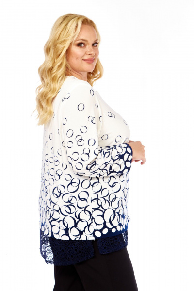 Блуза Abbi 4073 бело-синий_принт - фото 17