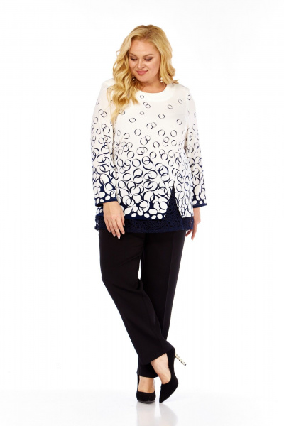 Блуза Abbi 4073 бело-синий_принт - фото 10