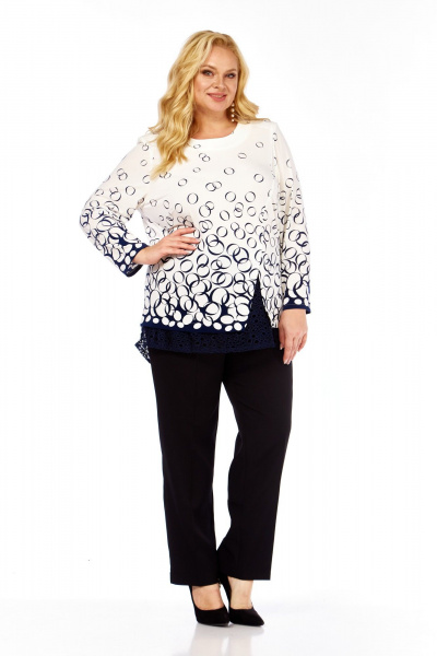Блуза Abbi 4073 бело-синий_принт - фото 8