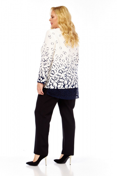 Блуза Abbi 4073 бело-синий_принт - фото 4