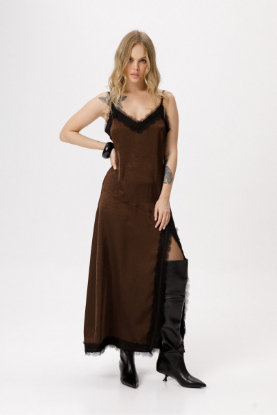 Платье PiRS 6405 коричневый - фото 1