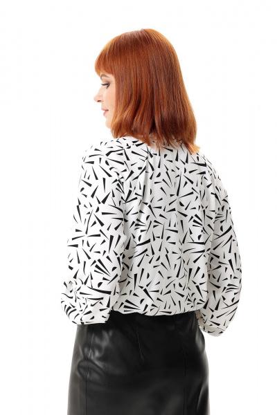 Блуза Соджи 646 белый/черный - фото 5