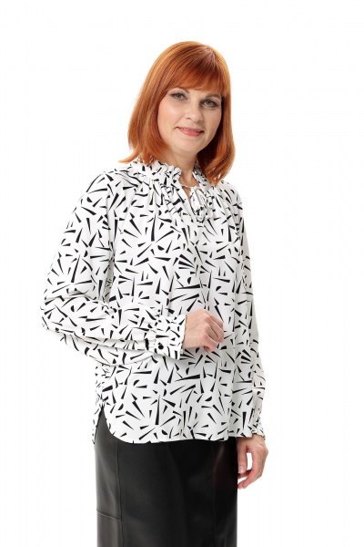 Блуза Соджи 646 белый/черный - фото 3