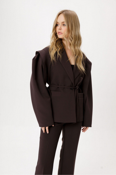 Брюки, жакет PiRS 6408 коричневый - фото 5