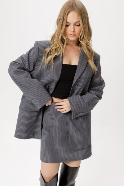 Жакет, юбка PiRS 6410 серый - фото 8