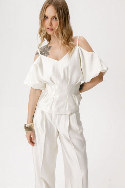Блуза, брюки PiRS 6417 молочный - фото 6