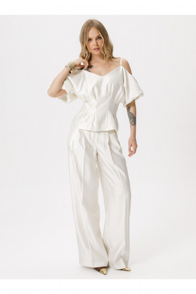 Блуза, брюки PiRS 6417 молочный - фото 1