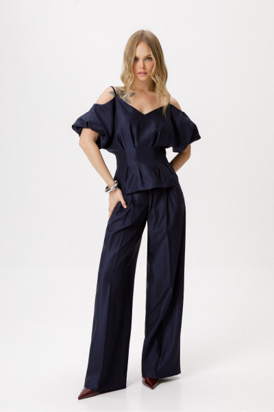 Блуза PiRS 6418 темно-синий - фото 3