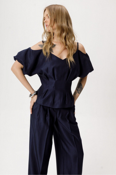 Брюки PiRS 6419 темно-синий - фото 4