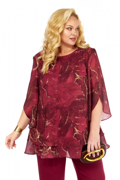 Блуза Элль-стиль 2213/10а винный - фото 8