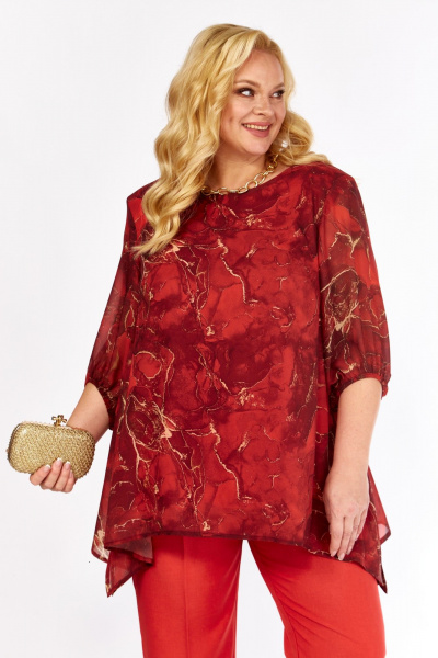 Блуза Элль-стиль 2263/13а красный - фото 7