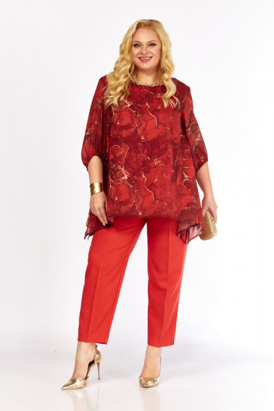Блуза Элль-стиль 2263/13а красный - фото 2