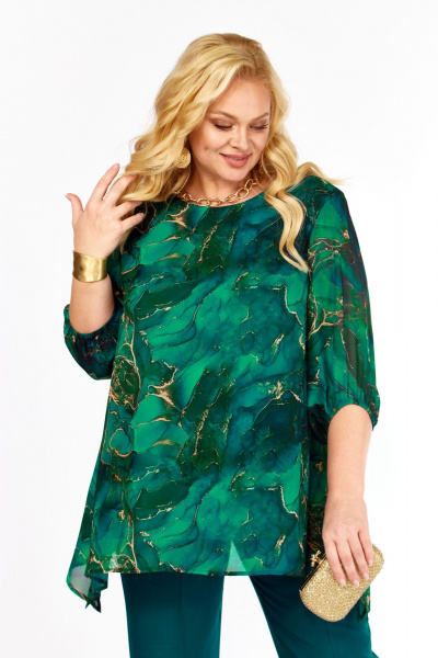 Блуза Элль-стиль 2263/14а изумруд - фото 3