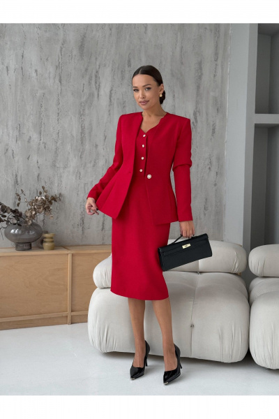 Жакет, платье Dilana VIP 2106 красный - фото 1