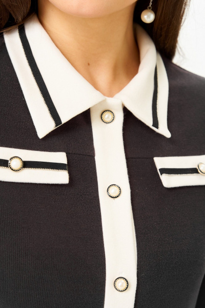 Жакет, юбка БагираАнТа 1088 графит-молоко - фото 4