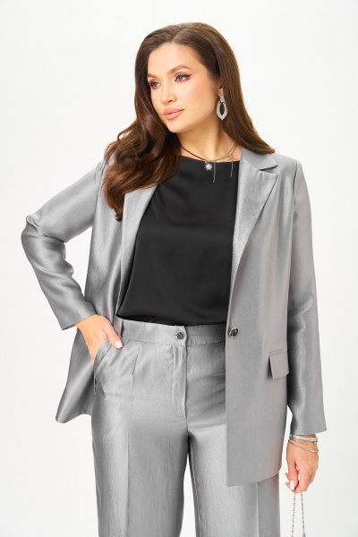 Блуза, брюки, жакет БагираАнТа 1087 серый - фото 9