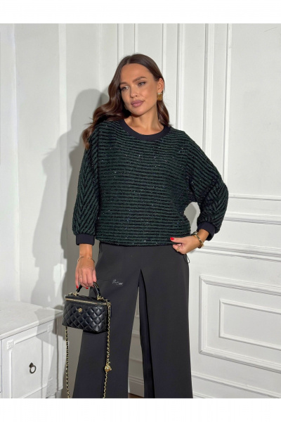 Брюки, джемпер Dilana VIP 2124 зеленый/черный - фото 13