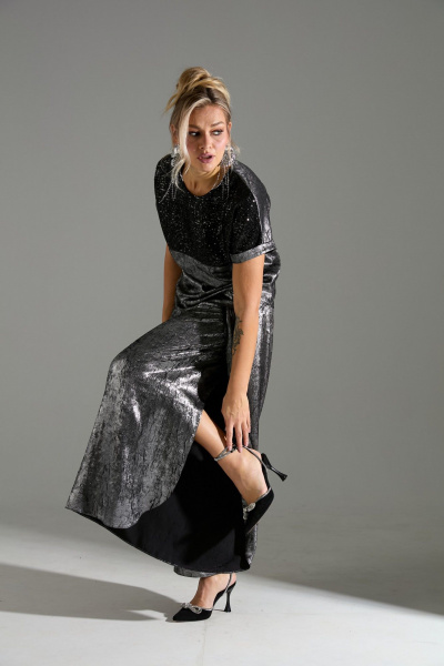 Блуза, брюки LM К180143 серый_шиммер - фото 4