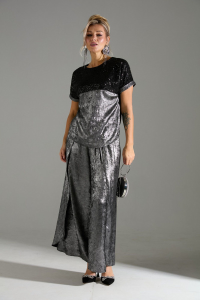 Блуза, брюки LM К180143 серый_шиммер - фото 1
