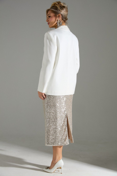 Жакет, юбка LM К4243 белое_золото - фото 7