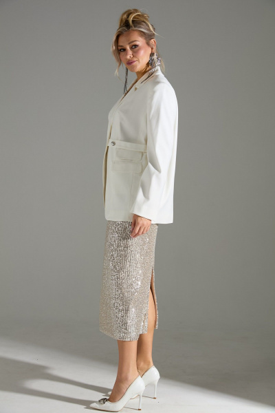Жакет, юбка LM К4243 белое_золото - фото 6