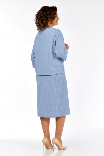 Блуза, юбка Элль-стиль 2441/1 голубой - фото 4