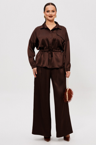 Блуза, брюки Mubliz 255 шоколад - фото 1