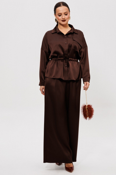 Блуза, брюки Mubliz 255 шоколад - фото 18