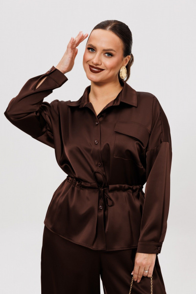 Блуза, брюки Mubliz 255 шоколад - фото 10
