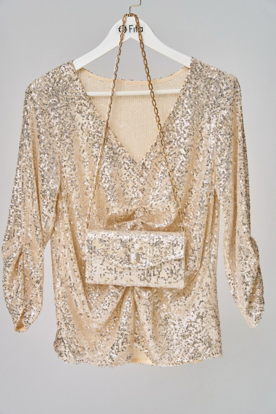 Клатч Fita 2004 золотисто-бежевый - фото 6