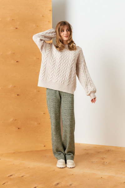 Брюки Barbara Geratti С8348BG хаки/туман - фото 2